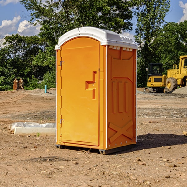 how often are the porta potties cleaned and serviced during a rental period in Santel